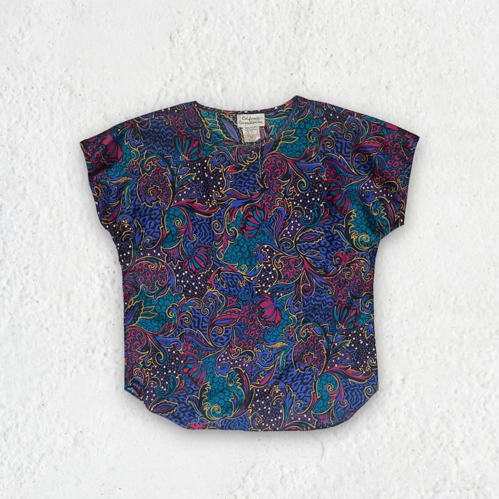 California connection inc vintage retro 80s shirt Colorful aesthetic Size Large